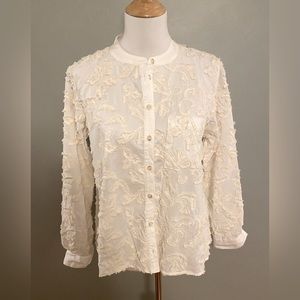 Anthropologie cream/off white shirt